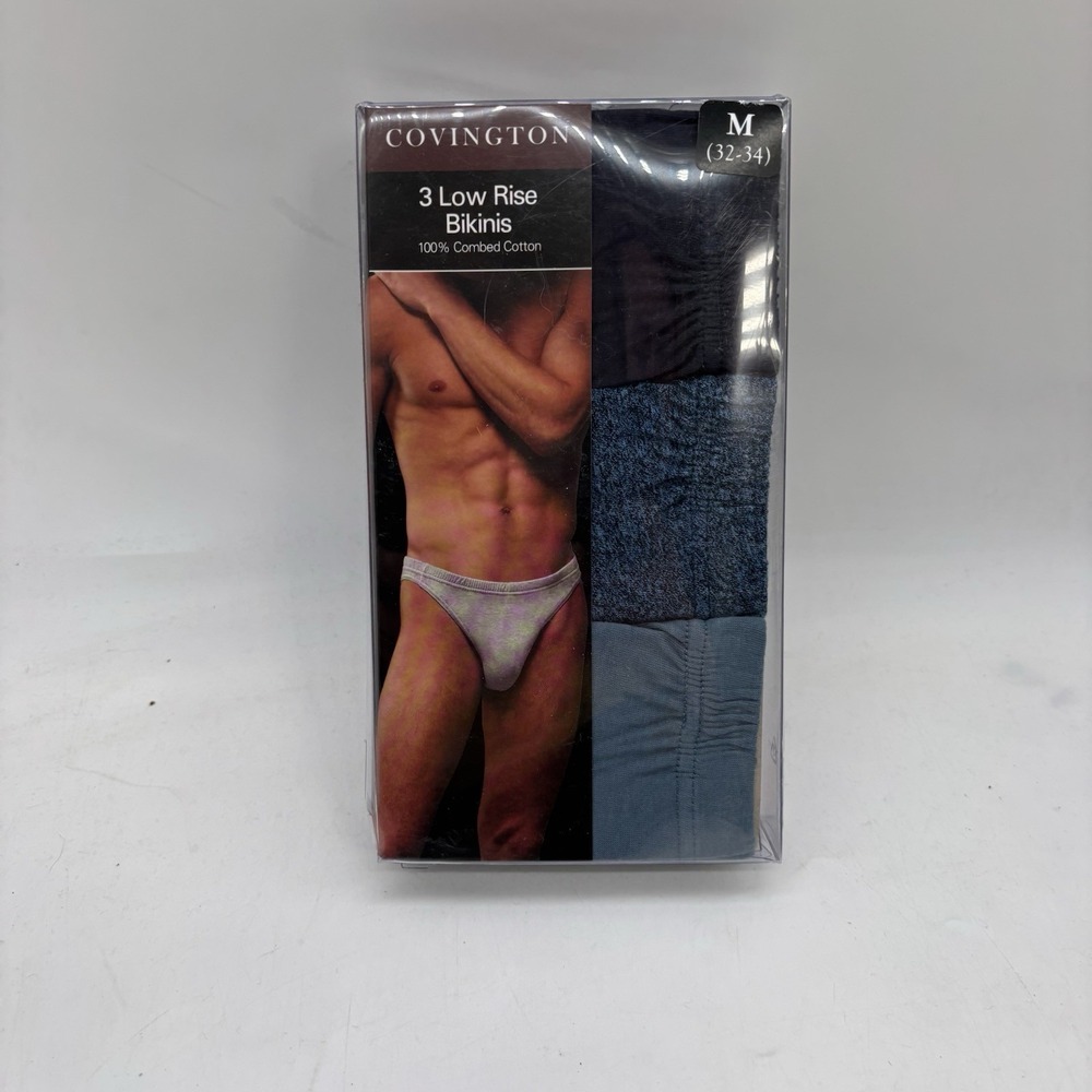 Vintage Covington Sears Bikinis Briefs Mens 3 Pack Low Rise Underwear Medium NWT